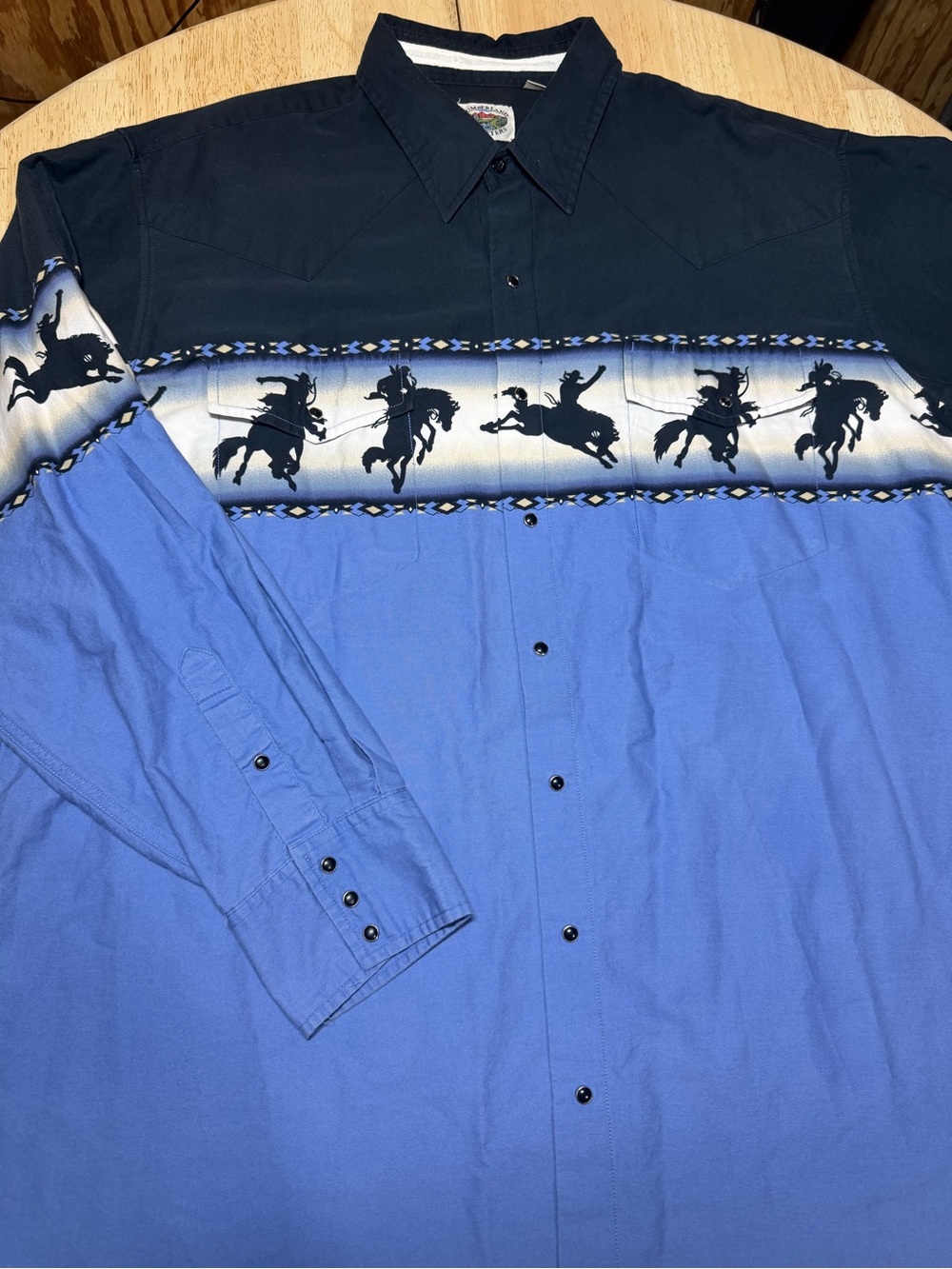Cumberland Outfitters Vintage Western Pearl Snap Shirt Rodeo Aztec Mens 2XL XXL